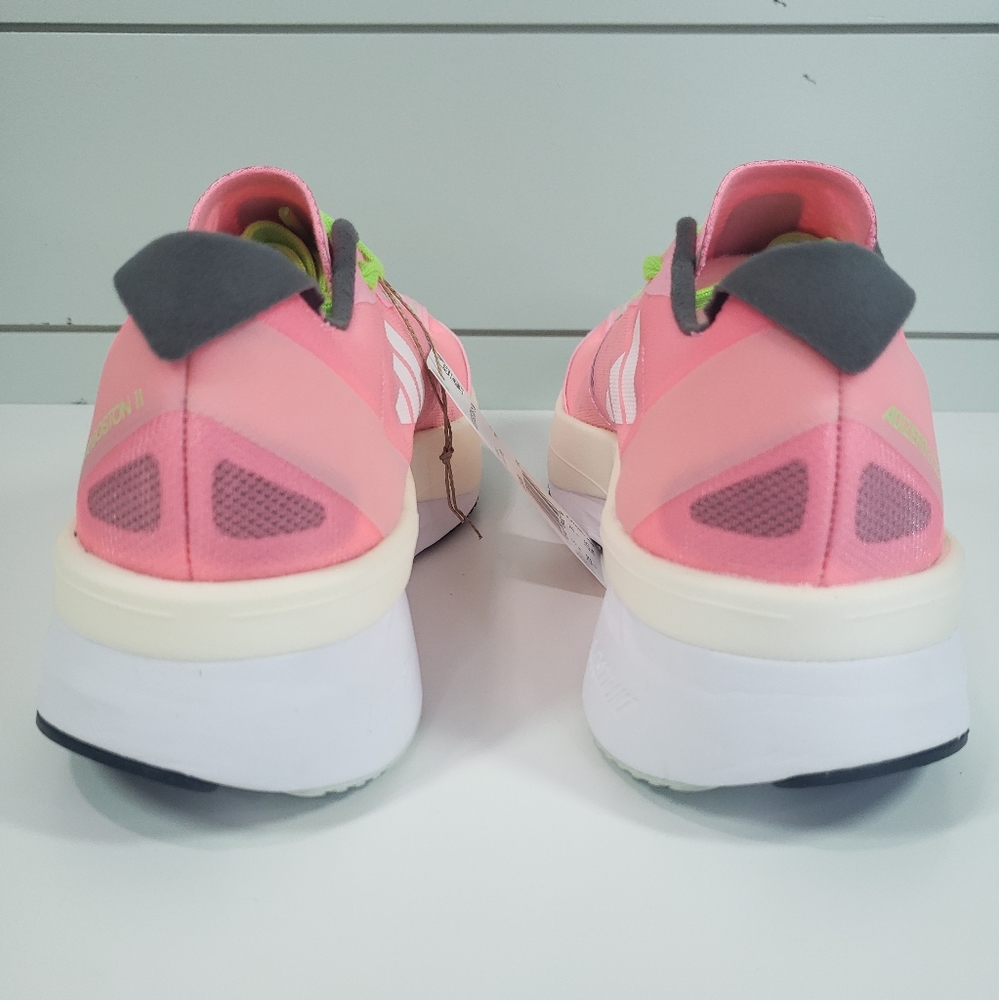 Adidas Adizero Boston 11 Beam Pink Green Bright Neon Running Sneakers Women 8.5 - Picture 7 of 11